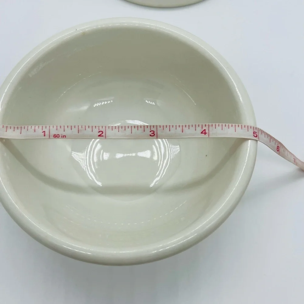 Wallace China California U.S.A. Striped Set of 2 Ceramic Bowls - Green and Blue